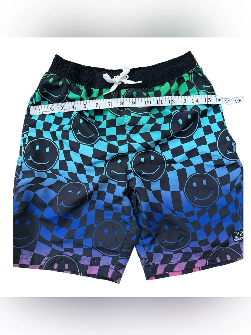 Big Chill Boys Size L 14/16 Swim trunks Multicolor Smiley Faces
